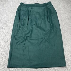 Vintage Pendleton Skirt Womens 8‎ Green Wool Pleated Midi Pencil Lined Workwear